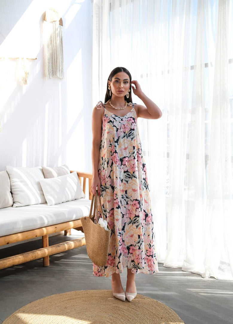 askılı summer elbise viskon